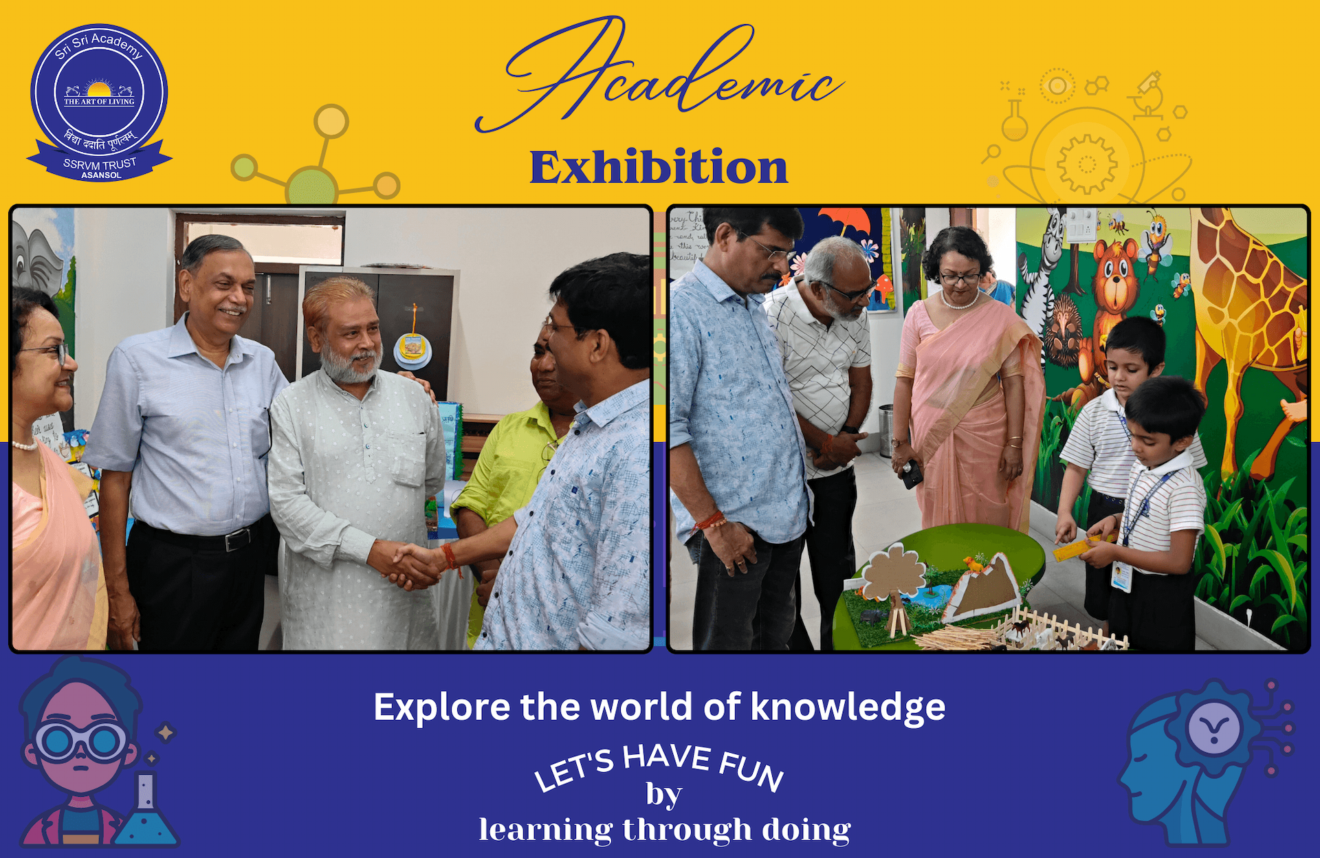 Sri Sri Academy Asansol organized a grand annual educational exhibition for the first time