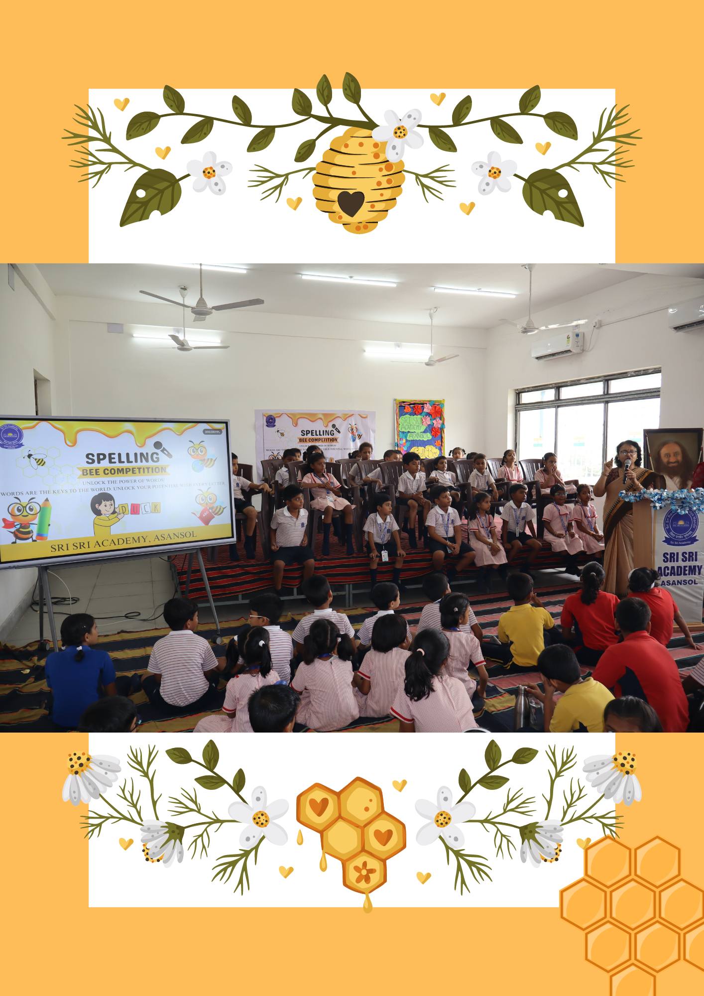 Celebrating the Spelling Bee Champions at Sri Sri Academy, Asansol.